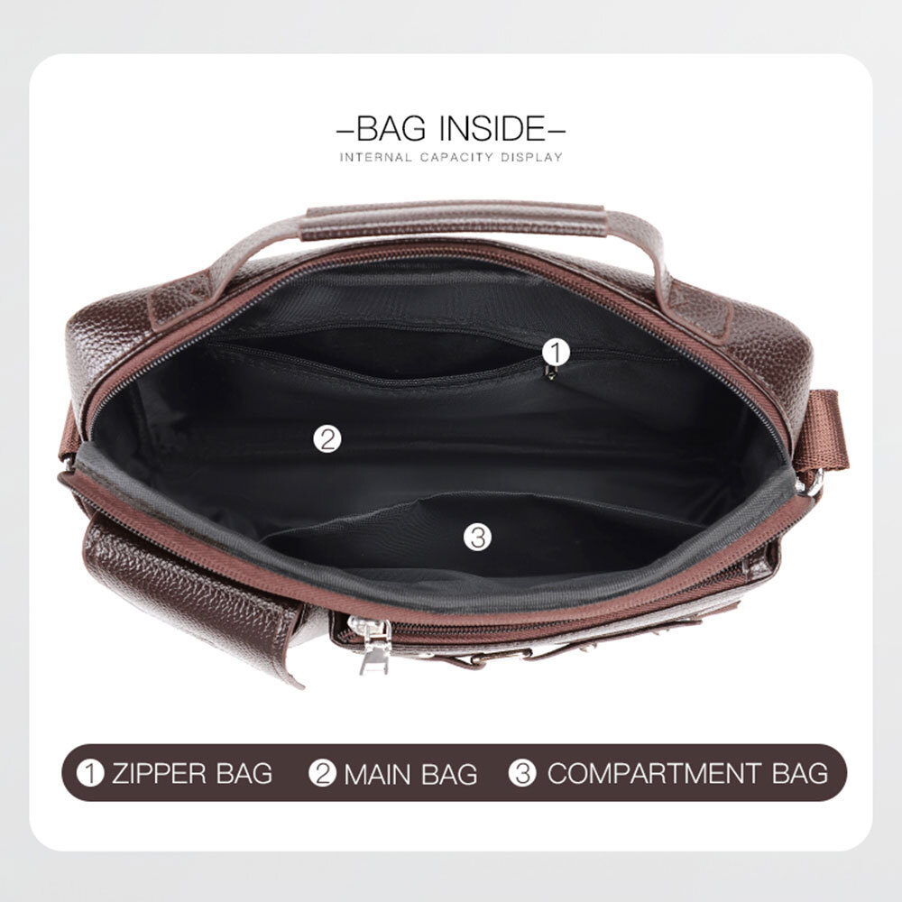 Men's Leather Messenger Bag Laptop Briefcase Business Satchel Computer Handbag