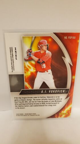 2020 Prizm Draft Picks A.J. Vukovich Power Surge Green and Yellow PDP 168 - Picture 2 of 2