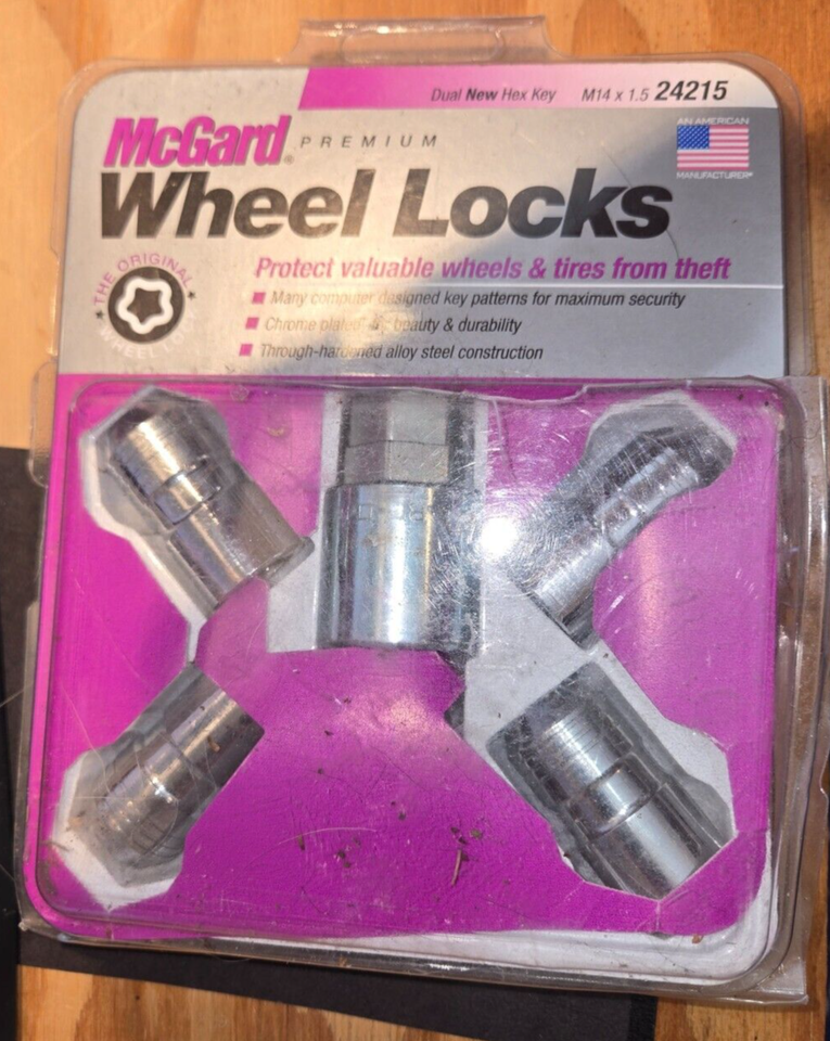 McGard Wheel Locks Set of 4 with Key M14 x 1.5 Cone Seat Chrome Finish ...