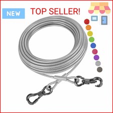 XiaZ 30ft Dog Tie Out Cable, Heavy Duty Dog Chains for Outside with Lockable Hoo