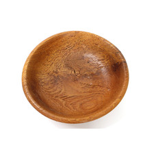 Vintage Turned Wooden Bowl CTW Stamped Rustic Fruit Farmhouse Kitchen Decor 10"