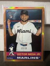 2025 Topps Heritage High Number Victor Mesa Jr. RC Orange Refractor /25 Marlins