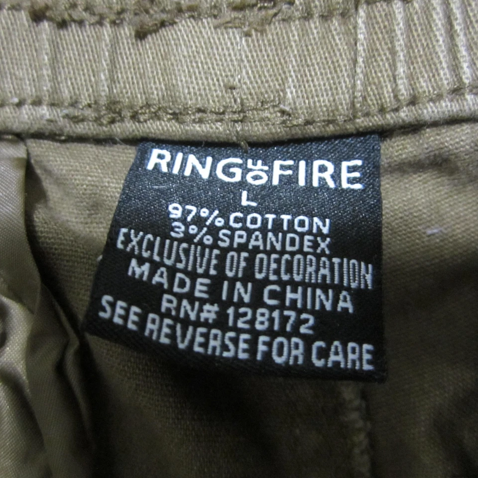 Calça jogger Ring of Fire meninos jovens tamanho grande (28x24) marrom zíper elástico - Imagem 3 de 4