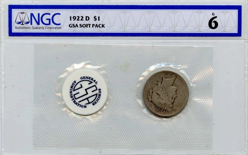1922 D Peace Dollar GSA SOFT PACK S$1 NGC G6