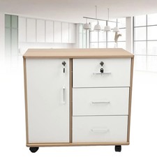 3 Drawer Mobile File Cabinet Lockable Documents Storage for Home Office w/ Lock