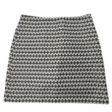 Ann Taylor Loft Skirt Women 12P Black White Metallic Ikat Print Gold Exposed Zip