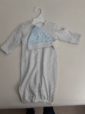 Stephan Baby2 PC. Strpied Newborn Gown