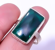 Malachite - Congo Gemstone Handmade 925 Sterling Silver Ring s.9 T96