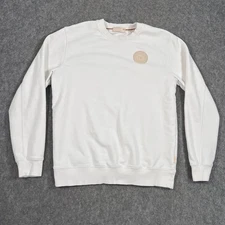 Scotch & Soda White Felpa Organic Cotton Classic Sweatshirt Men's Size Large