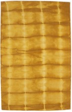 Hand-Tufted Modern Rug Gold Tie-Dye 5X8 Plush Wool Contemporary Decor Carpet