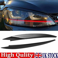 Fits VW Golf MK7 Golf R GTI GTD Gloss Black Headlight Eyelid Eyebrow Cover Trim