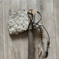 Native American Handcrafted Stone Tomahawk Axe Southwestern Decor