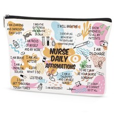 Nurse Makeup Bag Gifts for Women Nurse Daily Affirmations LPN RN Gifts for Nu...