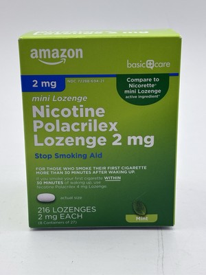 Amazon Basic Care Nicotine Polacrilex Lozenge 2mg 216 Lozenges 7/2027 Lot Of 4