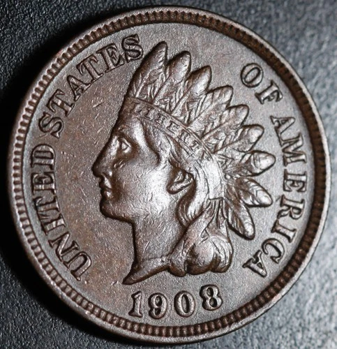 1908 INDIAN HEAD CENT - With LIBERTY & DIAMONDS - XF EF