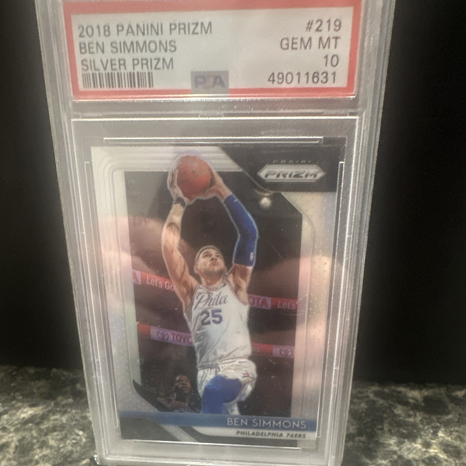 Panini Prizm 2018 Ben Simmons Silver Prizm #219 Philadelphia 76ers PSA 10