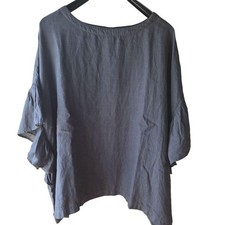 Nest Robe Linen Pullover Blouse Drop Shoulder Loose Fit-Used from Japan