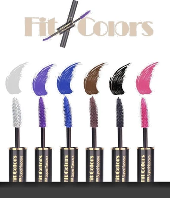 FIT COLORS Silk Fiber Mascara Eyelash Dual Side 4D Waterproof 6 Color Volume Mascara SALE