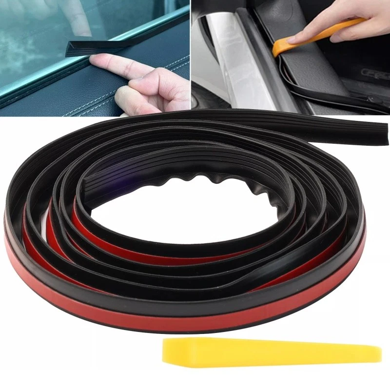 Tira de sello de moldura de borde de moldura de borde en forma de V ventana lateral de puerta de coche universal 2M Foto 3 de 4