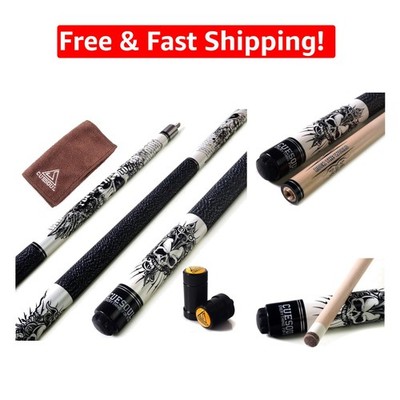 Elegant 58-Inch Pool Cue Stick Kit - 21oz Lightweight with Travel Accessories