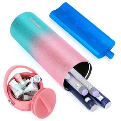 Insulin Cooler Travel Case - 48H Non-Cooling Bottle with TSA Approved Ice Pac...