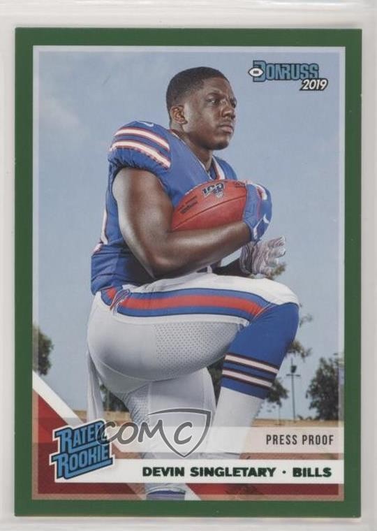 2019 Panini Donruss Rated Press Proof Green Devin Singletary #328 Rookie RC