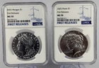 2025 Morgan & Peace Silver Dollar (2 Coin Set) NGC MS70 First Releases