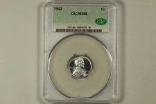 1943 Lincoln Cent CAC MS66