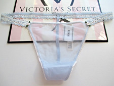VICTORIA'S SECRET PINK Wink V-String Thong Panty S M L XL Blue NWT Mesh VS White