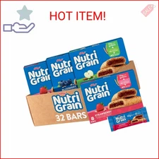 Nutri-Grain Soft Baked Breakfast Bars, Kids Snacks, Whole Grain, Variety Pack (4