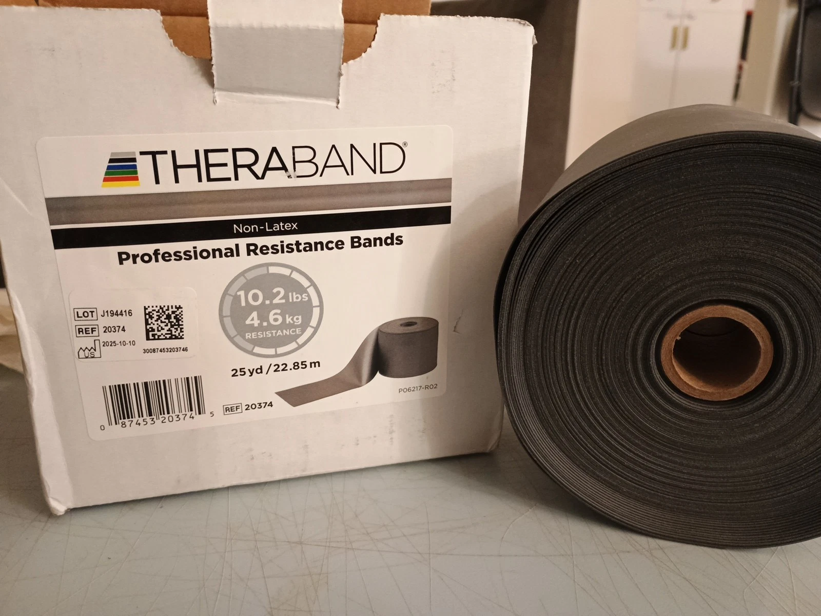 THERABAND Resistance Band 25 Yard Roll, 25 Yard, Silver - Open Box