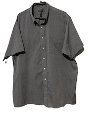 Arrow Mens 18 1/2 XXL Half Sleeve Gray Button Up Shirt Wrinkle Free