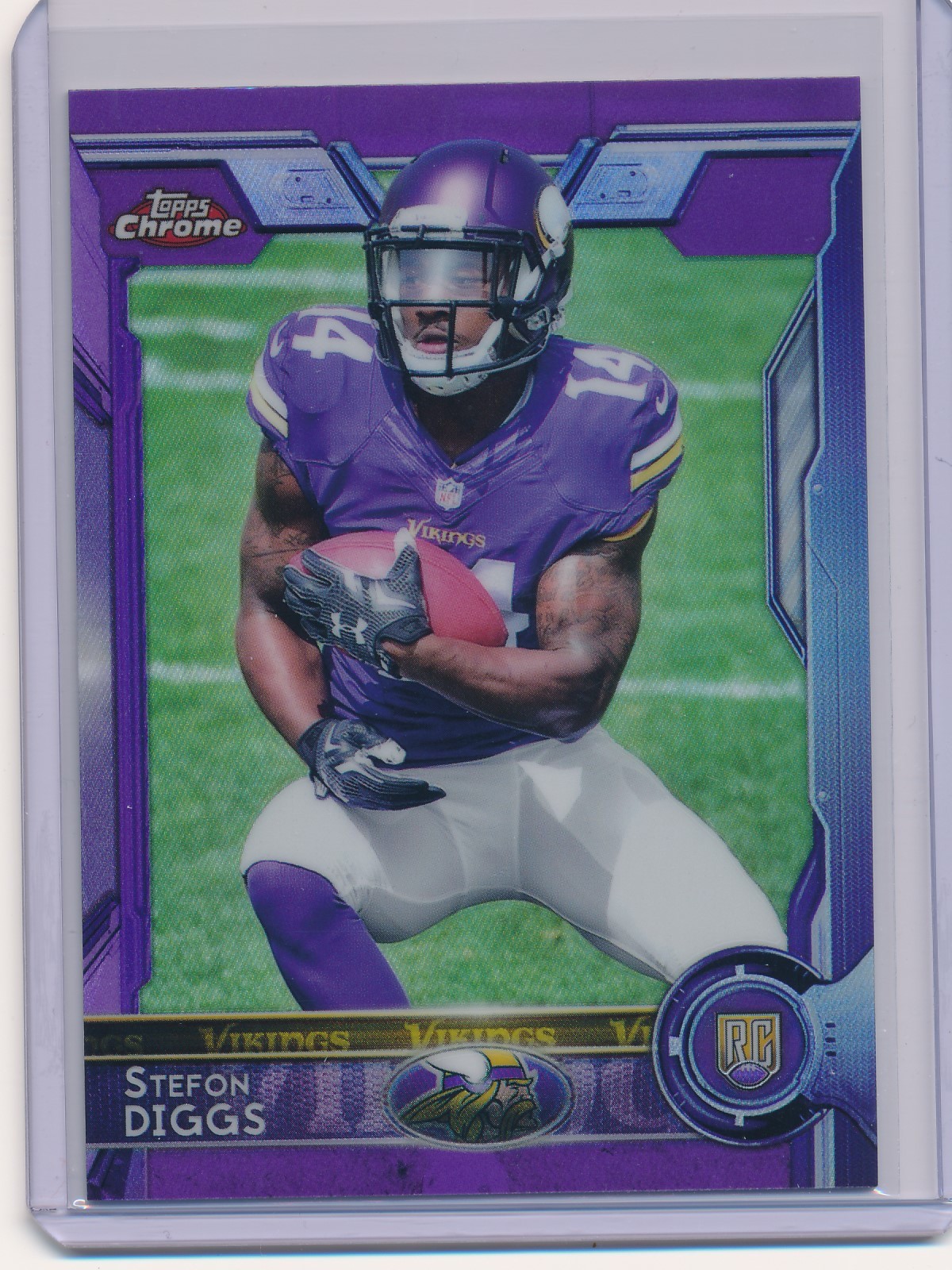 Stefon Diggs 2015 Topps Chrome Purple Refractor RC #148 Vikings Bills Patriots