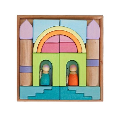 Grimms 43113 Bauwelt Wolkenspiel - Bauklötze, Holzspielzeug, Freies Spielen