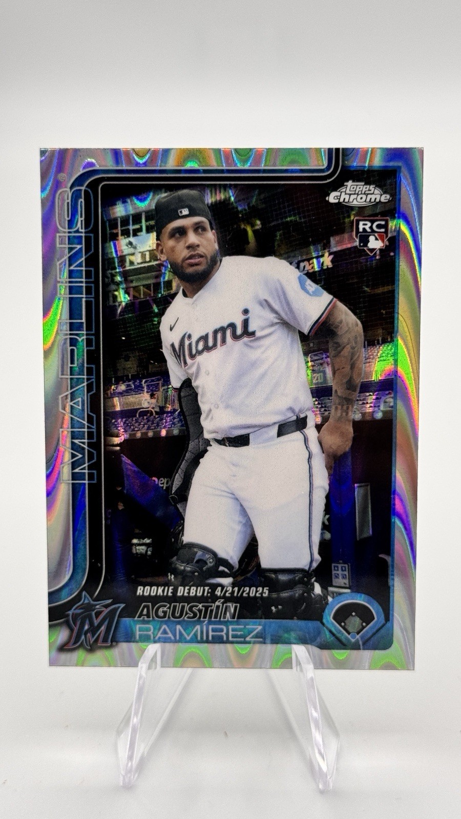 2025 Topps Chrome Update - Rookie Debut Agustin Ramirez #USC38 RayWave (RC)