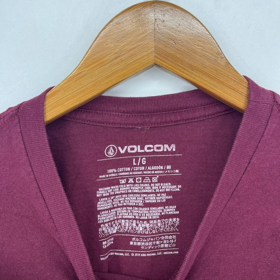 Volcom T-Shirt Men's Size L Purple Stone Logo Short Sleeve Crew Neck Cotton - Image 4 of 4