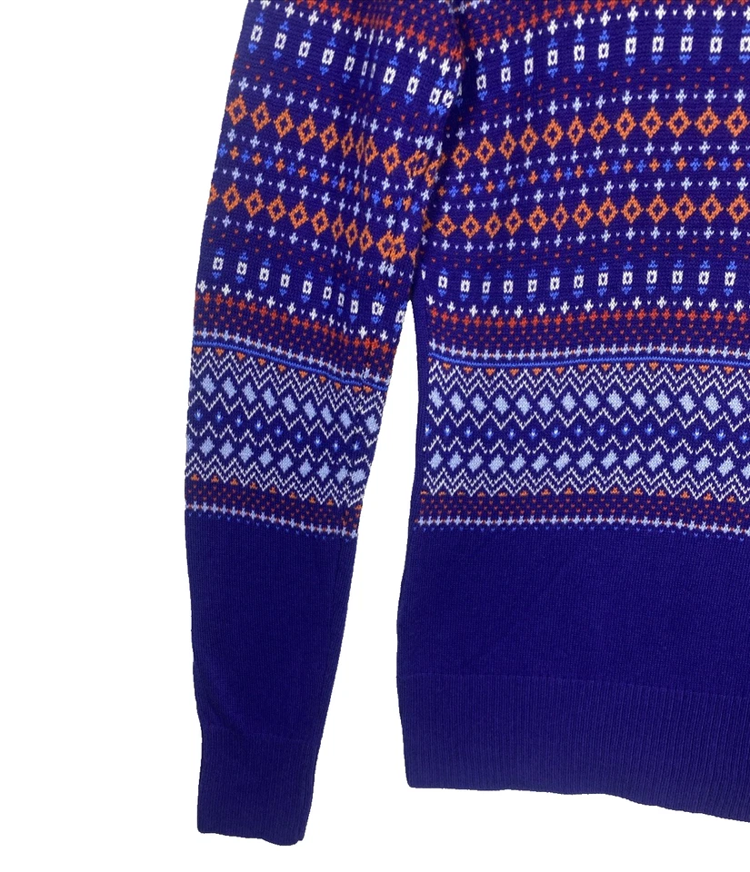 Nuevo con etiquetas Suéter tejido Merona para mujer mediano azul marino geométrico Fair Isle Foto 4 de 4