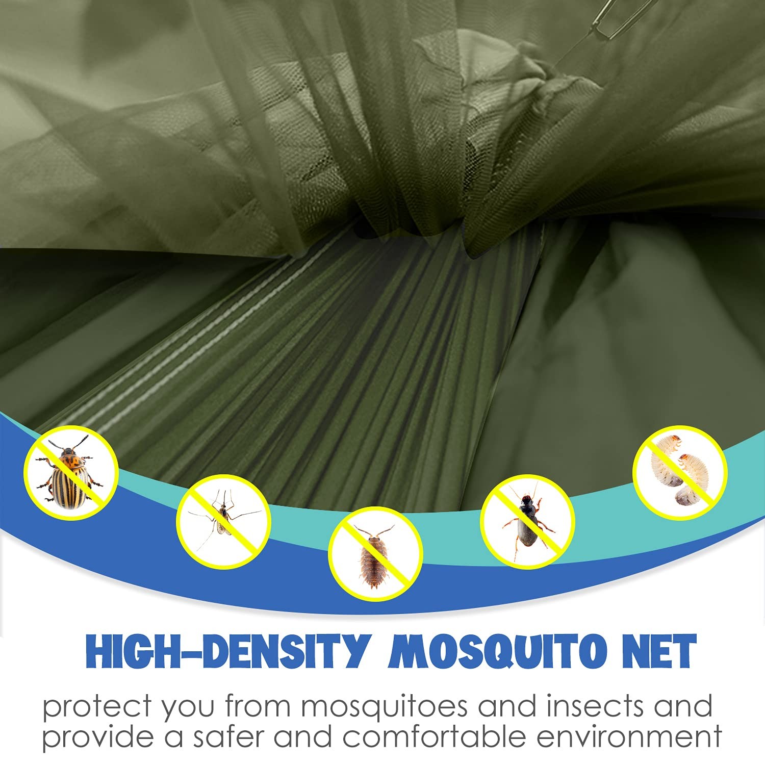 Gold Armour Camping Hammock - Camping Essentials, Double Hammock with Bug Net...