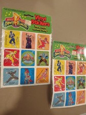 Mighty Morphin Power Rangers Vinyl Stickers 1993 Gordy Toy New Old Stock 2X
