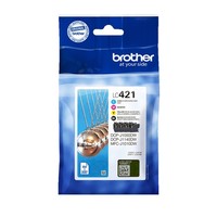 Brother LC-421 Tintenpatrone Schwarz, Cyan, Magenta, Gelb (LC-421VAL)