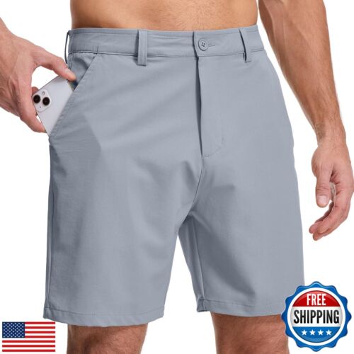 Jessie Kidden Men's Golf Shorts 7" Stretch Quick Dry Hiking Casual Lightweigh