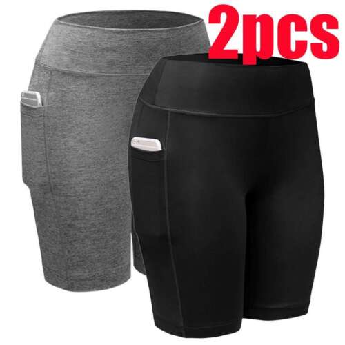 Short Pants Women Sports Yoga Shorts Legging Fitness Workout Exercise High Waist