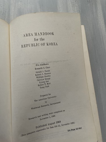 Area Handbook for the Republic of Korea 1968 1969 Book 0924 - Picture 7 of 7