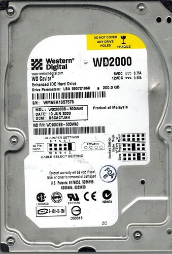 Western Digital WD2000BB-50DWA0 200GB DCM: DSCACTJAH - Bild 1 von 1