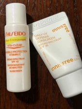 New Shiseido Urban Environment SPF42&Innisfree UV Defense sunscreen SPF36 2-pack