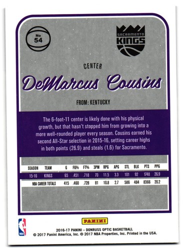 2016-17 NBA Panini Donruss Optic Basketball Cards / You Pick / EX-MT - Picture 163 of 339