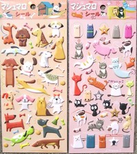 Nekoni Puffy Sticker Sheet Your Choice of Dogs or Cats  KAWAII  