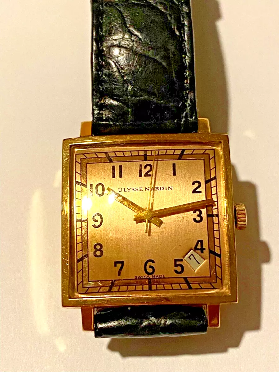 ULYSSE NARDIN VINTAGE JUMBO MENS LARGE TV STYLE DRESS WATCH 18k