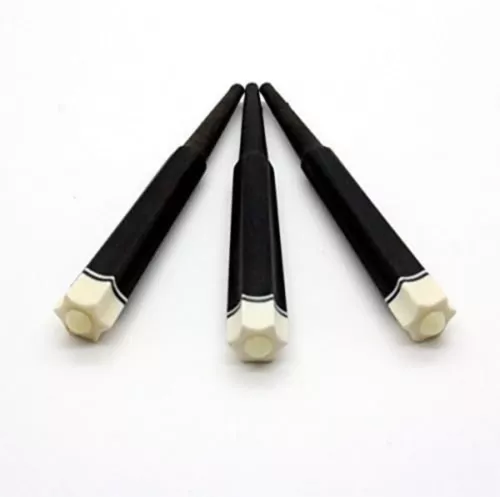 Sanshin Karakui Hexagonal Set of 3 Ebony wood n Free Ship w/Tracking# New Japan