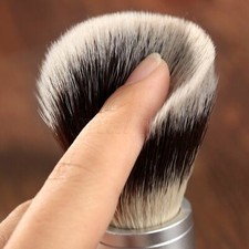 Men Useful Faux Badger Hair Shaving Brush Silver Color Handle Barber Tool Gift